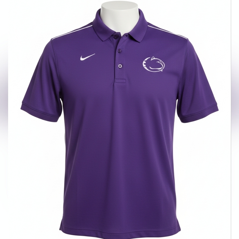 Nike Dri-Fit Purple/White Polo With Embroidered Logo Mens Size Medium
